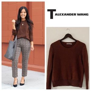 T by Alexander Wang Brown Crew Neck Sweater